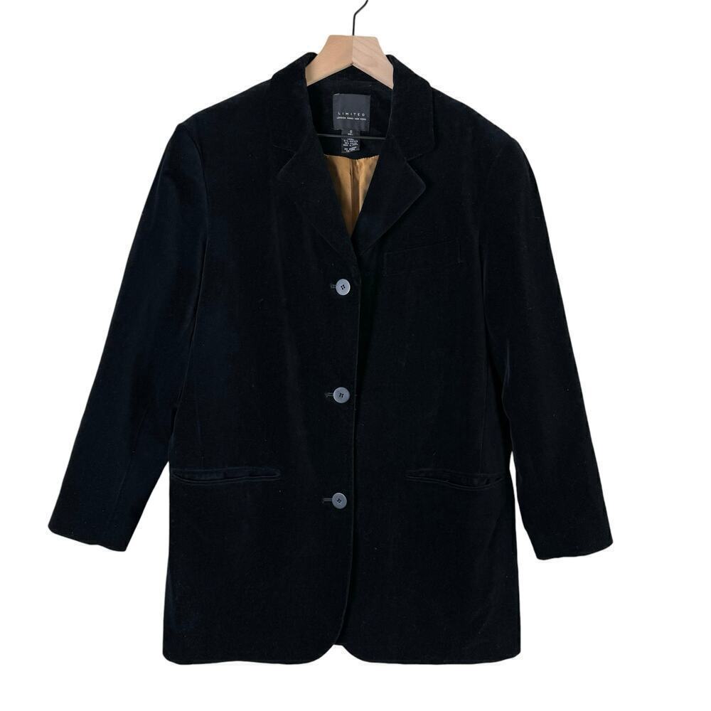 Vintage Black Velvet Men Blazer Jacket by Limited London Paris New York,‎ Small